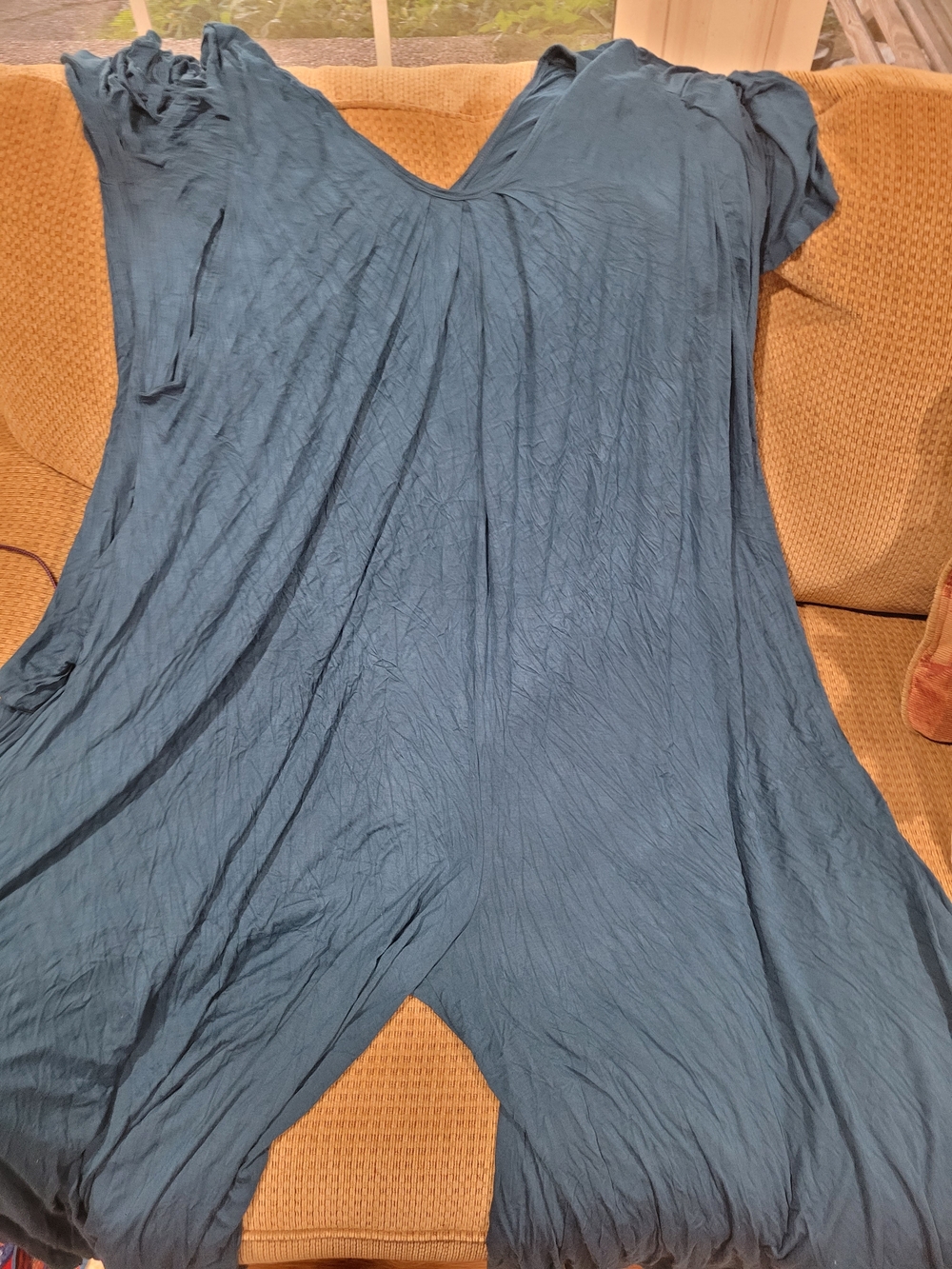 Latched Mama Teal Blue V-Neck Wide-Leg Momper
